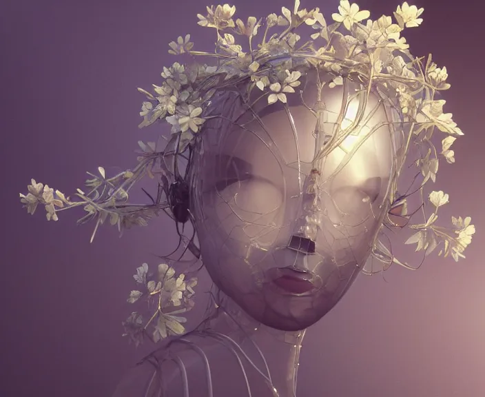 Prompt: simplicity, transparent clear see - through image of simple robots, floral environment, ultra realistic, concept art, minimalism, photorealistic, octane render, 8 k, unreal engine. art by gustave dore and nori inoguchi and sam kaplan and zachary goulko and christopher marley and artgerm and alphonse mucha