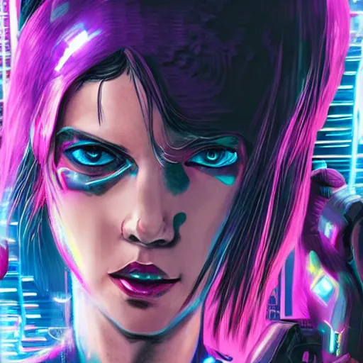 Image similar to cyberpunk girl