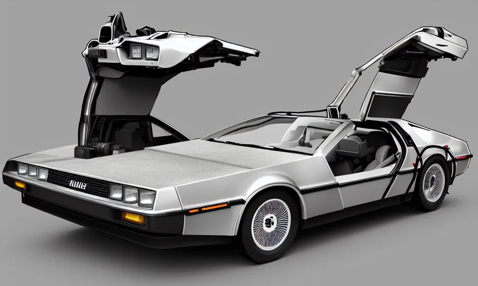 Image similar to delorean, digital art