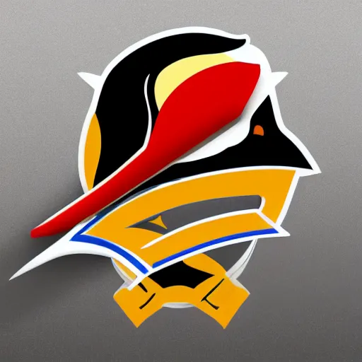 Prompt: An NBA logo of a penguin, NBA mascot, basketball logo, sports mascot, white background, sharp edges,