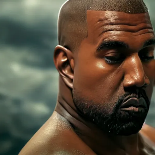 Prompt: kanye west as zeus!!!, god of thunder, greek god, white robe, thunderbolt, in mortal kombat, gears of war, mythology, fantasy, detailed face, splash art, movie still, cinematic lighting, dramatic, octane render, long lens, shallow depth of field, bokeh, anamorphic lens flare, 8 k, hyper detailed, 3 5 mm film grain