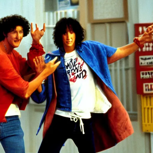 Prompt: Bill & Ted's Excellent Adventure