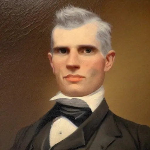 Image similar to An early 1800s oil painting of Jerma985 in the early 1800s, grainy, realistic, very realistic, hyperrealistic, highly detailed, very detailed, extremely detailed, very neat, very epic, very cool, detailed, trending on artstation