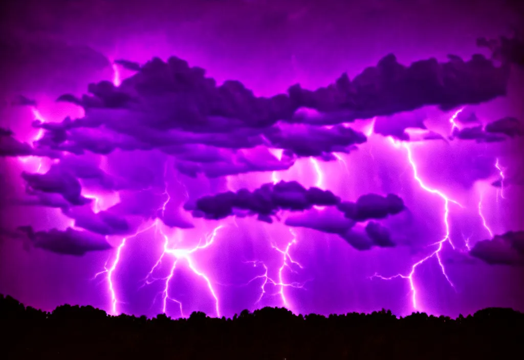 Prompt: purple color lighting storm with Aztecs fighting enemies nebula sky with dramatic clouds 50mm shot