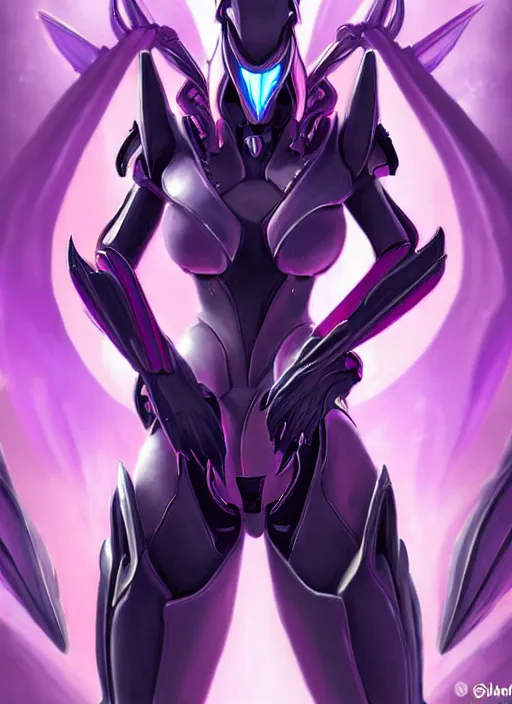 Image similar to cinematic close body, cosmic sized beautiful stunning giant robot mechan hot female dragon goddess, sharp sleek cyborg dragon head, sharp metal ears, smooth purple eyes, smooth fuschia skin, smooth silver armor, nebula, epic proportions, epic scale, macro furry, furry art, dragon art, goddess art, giantess art, warframe, warframe fanart, furaffinity, octane