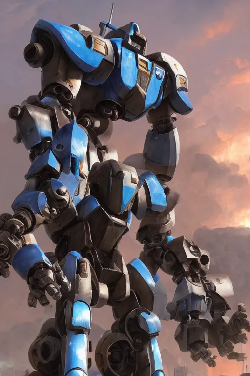 Image similar to mechwarrior 5 : mercenaries mech megaman transformer robot boss tank engine game octane render, 4 k, hd 2 0 2 2 3 d cgi rtx hdr style chrome reflexion glow fanart, global illumination ray tracing hdr fanart arstation by ian pesty by jesper ejsing pixar and disney unreal zbrush central hardmesh