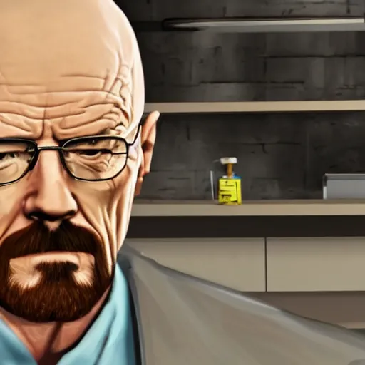 Image similar to Walter White in a GTA background 4k detail