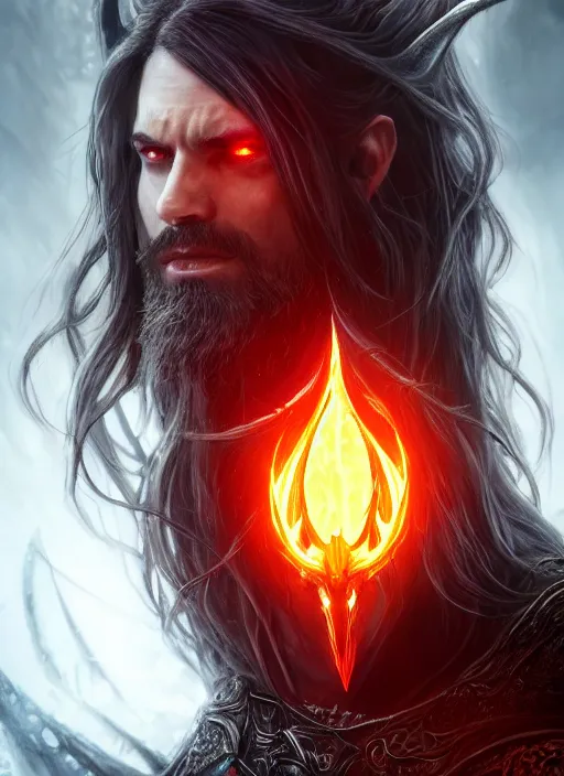 Image similar to ultra detailed fantasy lucifer satan, elden ring, realistic, dnd character portrait, full body, dnd, rpg, lotr game design fanart by concept art, behance hd, artstation, deviantart, global illumination radiating a glowing aura global illumination ray tracing hdr render in unreal engine 5