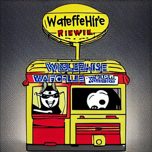 Image similar to the regular show in wafflehouse