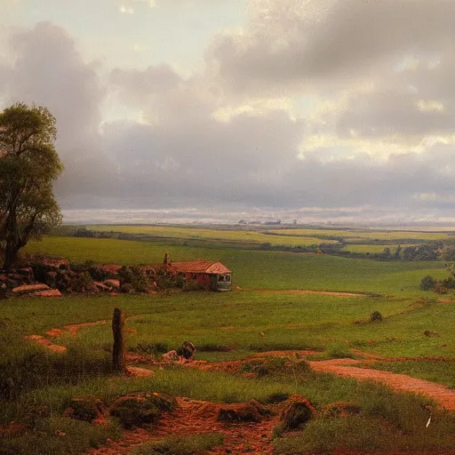 Prompt: The Shire, oil on canvas by Ivan Kramskoi