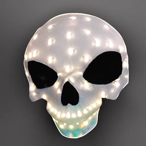 Prompt: skull with led lights eyes