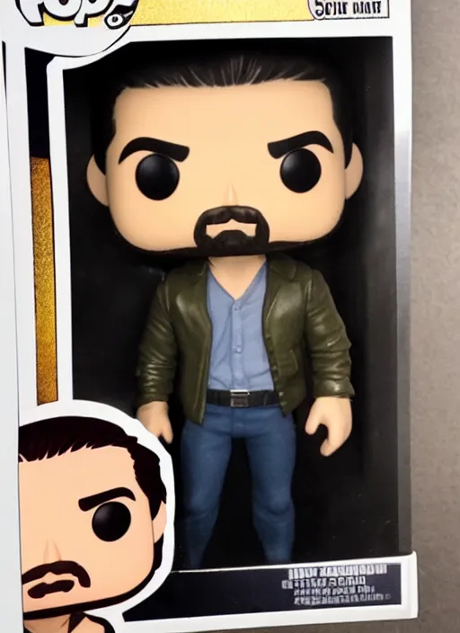 Image similar to early Colin Farrell as a Pop Funko figure