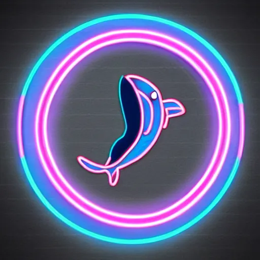 Image similar to neon tubes anime dolphin profile picture, sharp and clear