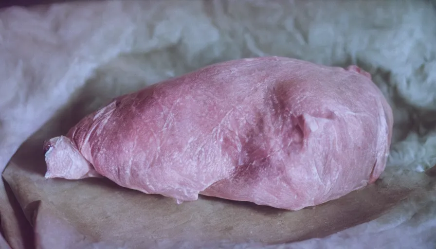 Prompt: 5 0 s movie still of a pork in a cocoon, cinestill 8 0 0 t 3 5 mm technicolor, heavy grain, high quality, high detail