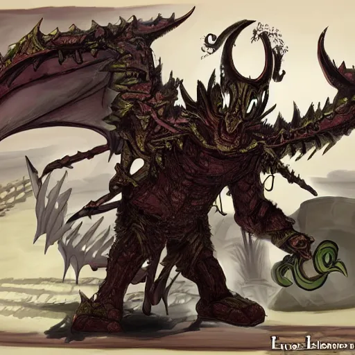 Image similar to highly detailed concept art for a Runescape high level boss monster