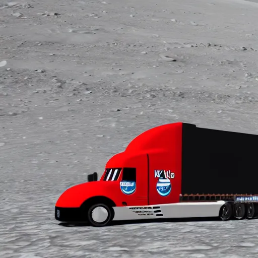 Image similar to kwik trip semi truck on the moon