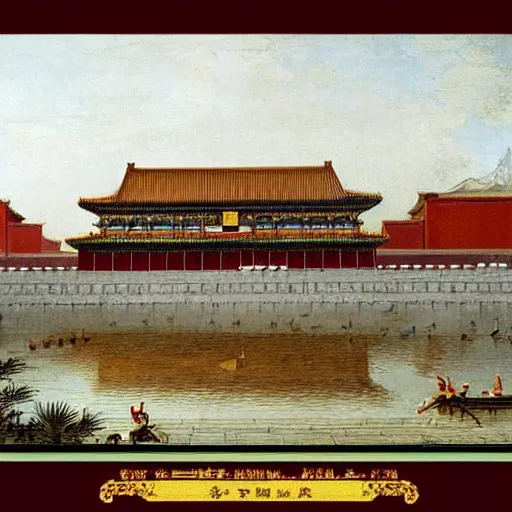 Prompt: the Imperial Palace, Beijing, China, Canaletto