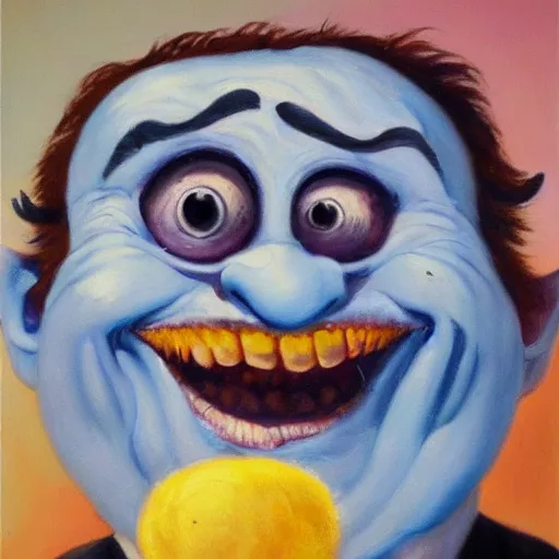 Image similar to an oil painting depicting trollface