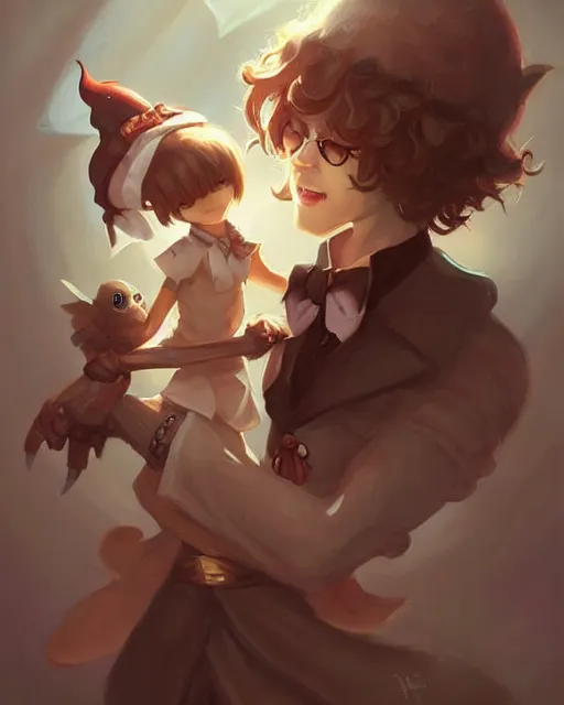 Image similar to cute little anthropomorphic akechi and makoto, cute and adorable, pretty, beautiful, dnd character art portrait, matte fantasy painting, deviantart artstation, by jason felix by steve argyle by tyler jacobson by peter mohrbacher