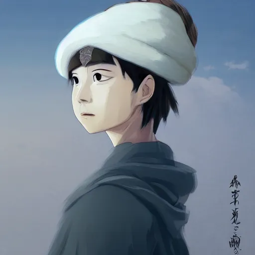 Image similar to Portrait of Haku from Spirited away as a prince in the desert, highly detailed, smooth, sharp focus, artstation, illustration, digital art by WLOP