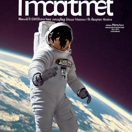 Image similar to an astronaut wearing a robe chilling in a infinity pool, magazine cover photograph