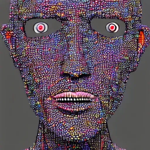 Image similar to thousands of magnets arranged to look like a human being