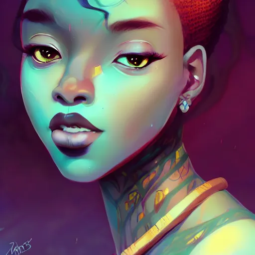 Image similar to a portrait of a beautiful afropunk, art by lois van baarle and loish and ross tran and rossdraws and sam yang and samdoesarts and artgerm and saruei, digital art, highly detailed, intricate, sharp focus, Trending on Artstation HQ, deviantart, unreal engine 5, 4K UHD image