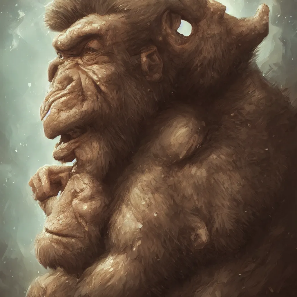 Image similar to ape portrait in profile, cute and adorable, pretty, beautiful, art portrait, matte fantasy painting, deviantart, super detailed eyes, super detailed, nose, super detailed, eyes, artstation, by jason felix by steve argyle by tyler jacobson by peter mohrbacher, cinematic