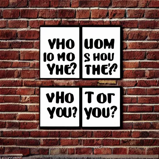 Prompt: who am i to you? abstract typographical art