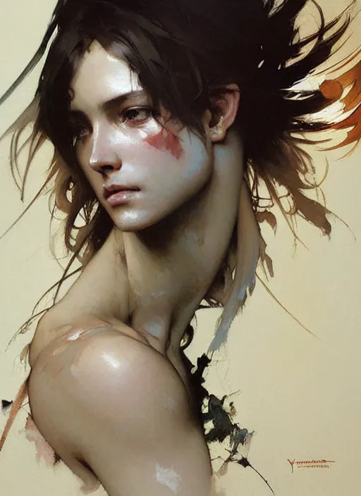 Image similar to beautiful neutral earth toned palette knife painting artwork by yoji shinkawa jeremy mann, 🤸♀, charlie bowater and magali villeneuve and alphonse mucha, gaston bussiere, craig mullins, j. c. leyendecker, by artgerm