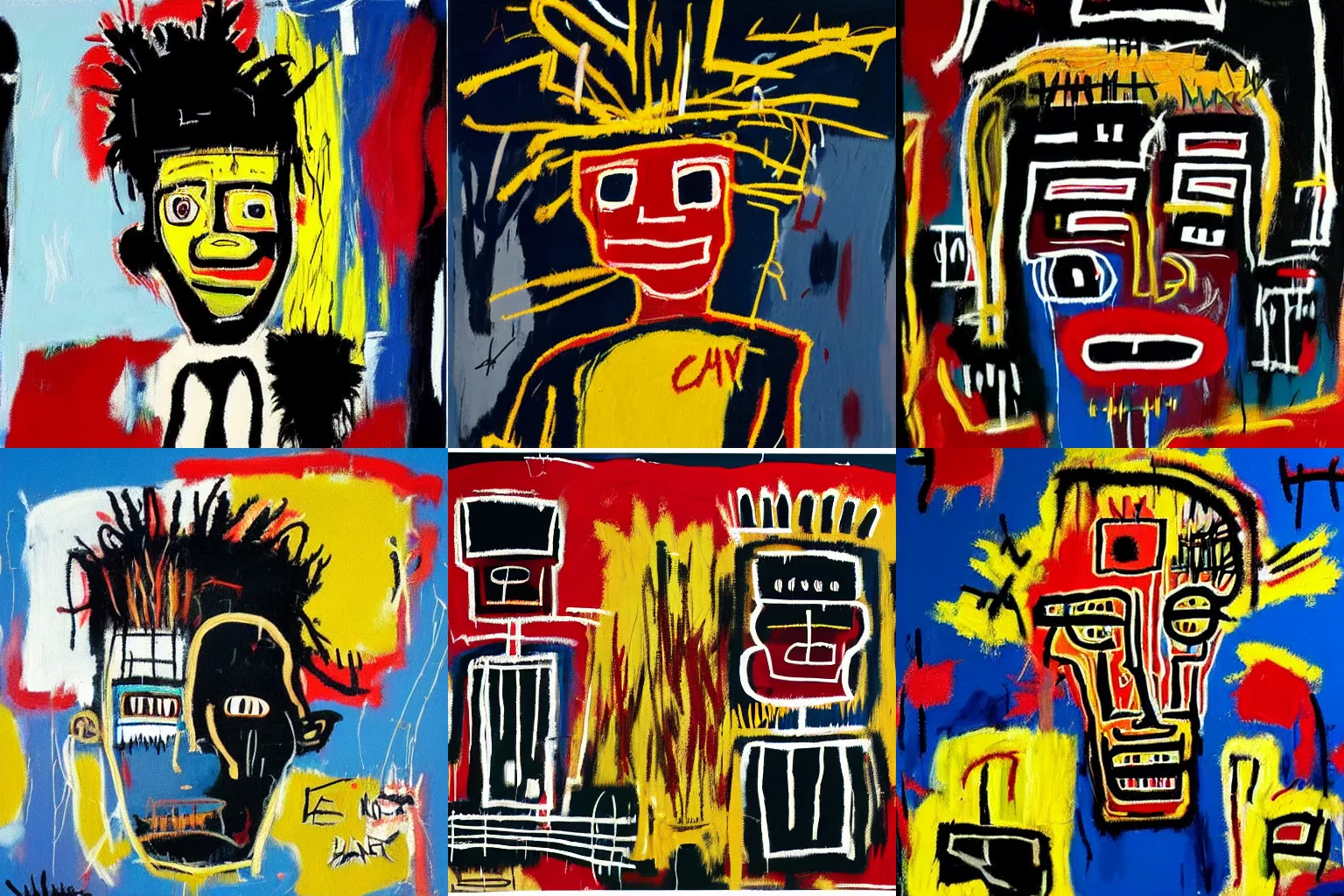 Image similar to highly detailed paintings by Jean-Michel Basquiat