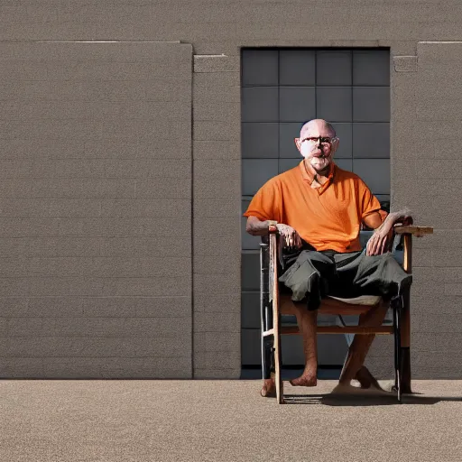 Prompt: man in a chair, XF IQ4, 150MP, 50mm, f/1.4, ISO 200, 1/160s, natural light, Adobe Photoshop, Adobe Lightroom, DxO Photolab, polarizing filter, Sense of Depth, AI enhanced, HDR