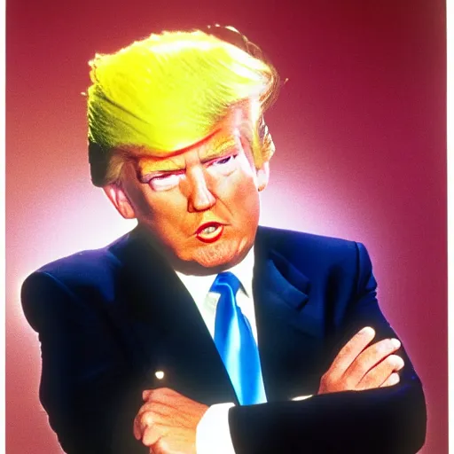 Prompt: still photo of donald trump in dragon ball (1989), anime,