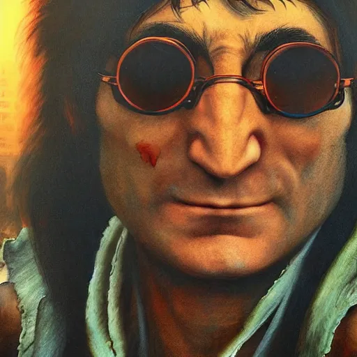 Image similar to john lennon as dhalsim street fighter, ultra realistic, concept art, intricate details, highly detailed, photorealistic, octane render, 8 k, unreal engine, art by frank frazetta, simon bisley, brom