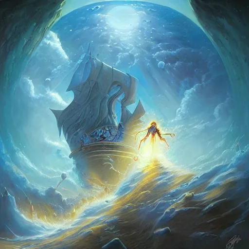 Image similar to a mind forever voyaging, fantasy, sea, cosmos, eternity, tony sart