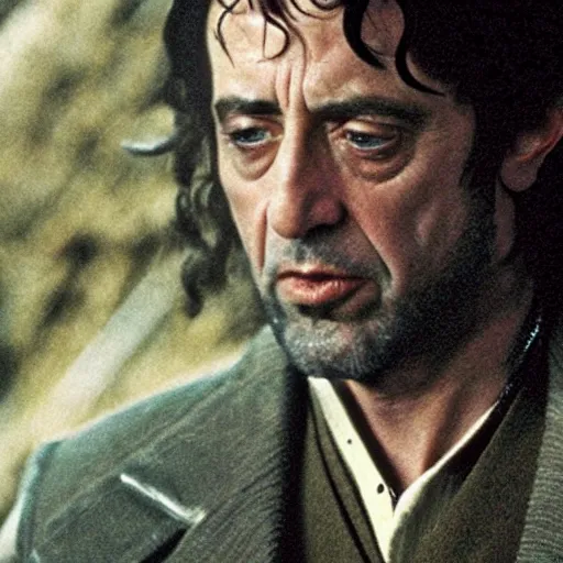 Prompt: film still of Al Pacino in Lord of the Rings