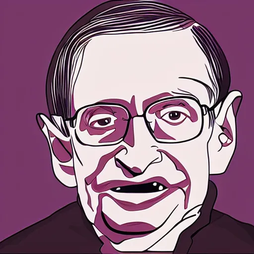 Image similar to generative vector art of stephen hawking