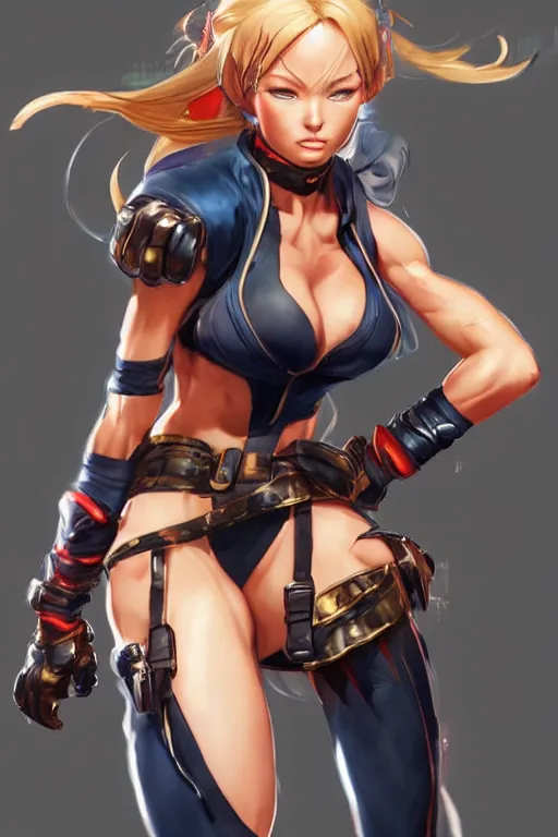 Prompt: Cammy from street fighting spinoff in blade and soul concept art on a render by the artist Hyung tae Kim , Jiyun Chae, Joe Madureira, trending on Artstation by Hyung tae Kim, artbook, Stanley Artgerm Lau, WLOP, Rossdraws