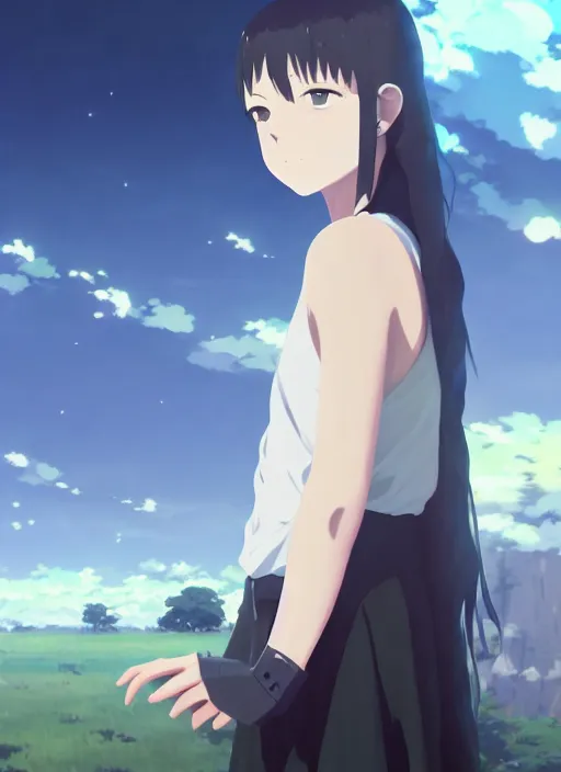 Image similar to portrait of undertaker wwe, cloudy sky background lush landscape illustration concept art anime key visual trending pixiv fanbox by wlop and greg rutkowski and makoto shinkai and studio ghibli