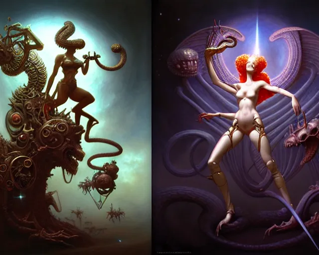 Prompt: 3 d stereoscopic pair, beautiful gemini good and evil fantasy character portrait, ultra realistic, wide angle, intricate details, the fifth element artifacts, highly detailed by peter mohrbacher, hajime sorayama, wayne barlowe, boris vallejo, aaron horkey, gaston bussiere, craig mullins