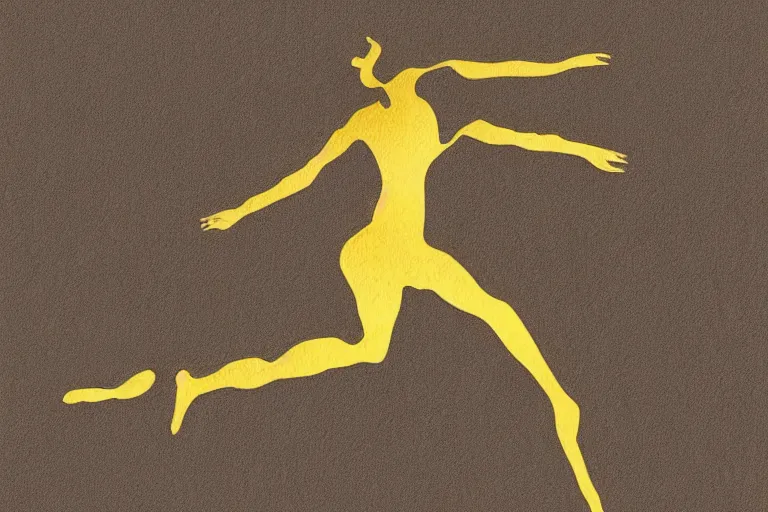 Image similar to beautiful serene volleyball player, healing through motion, life, minimalistic golden and ink airbrush painting on white background