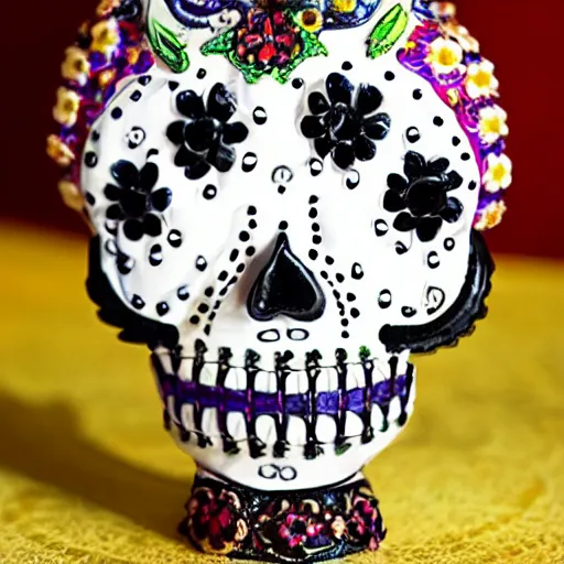 Image similar to a fabergé la catrina realistic