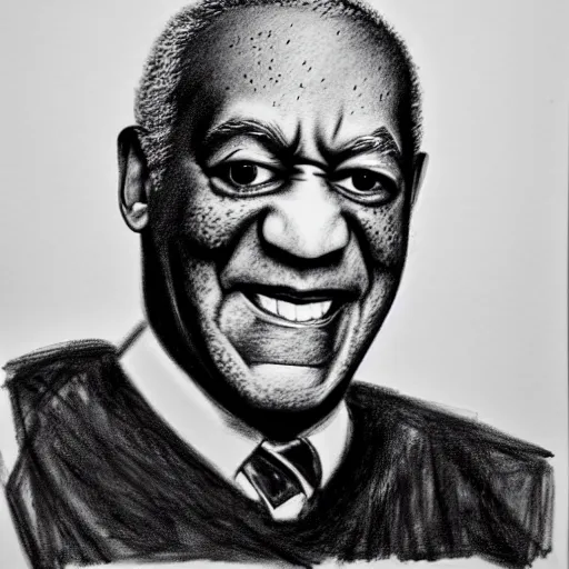 Prompt: a poorly drawn pencil portrait of bill cosby