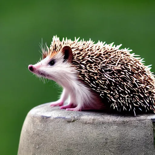 Image similar to a hedgehob sitting on top of a white horse