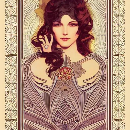 Prompt: art deco vector pattern, elegant, intricate, digital painting, smooth, sharp focus, illustration, art by artgerm and greg rutkowski and alphonse mucha