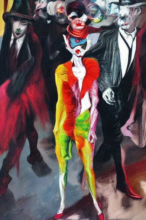 Image similar to crazy fashion catwalk, hauntingly surreal, highly detailed painting by francis bacon, edward hopper, adrian ghenie, gerhard richter, and james jean soft light 4 k,