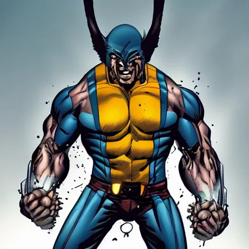 Prompt: wolverine cyborg, highly detailed comic book art