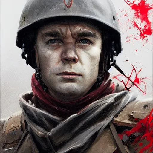 Prompt: valery sablin holy forgotten red hero of the soviet union, colourised, face portrait, epic, military art, fantasy, dieselpunk, hd shot, digital portrait, beautiful, artstation, comic style, by artgerm, guy denning, jakub rozalski, magali villeneuve and charlie bowater