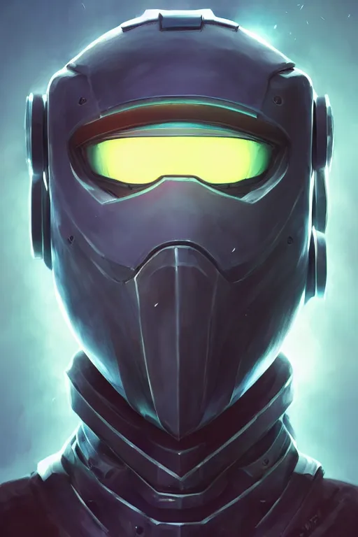 Image similar to epic mask helmet robot ninja portrait stylized as fornite style game design fanart by concept artist gervasio canda, behance hd by jesper ejsing, by rhads, makoto shinkai and lois van baarle, ilya kuvshinov, rossdraws global illumination radiating a glowing aura global illumination ray tracing hdr render in unreal engine 5