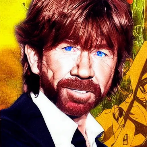 Image similar to Chuck Norris as a anime character